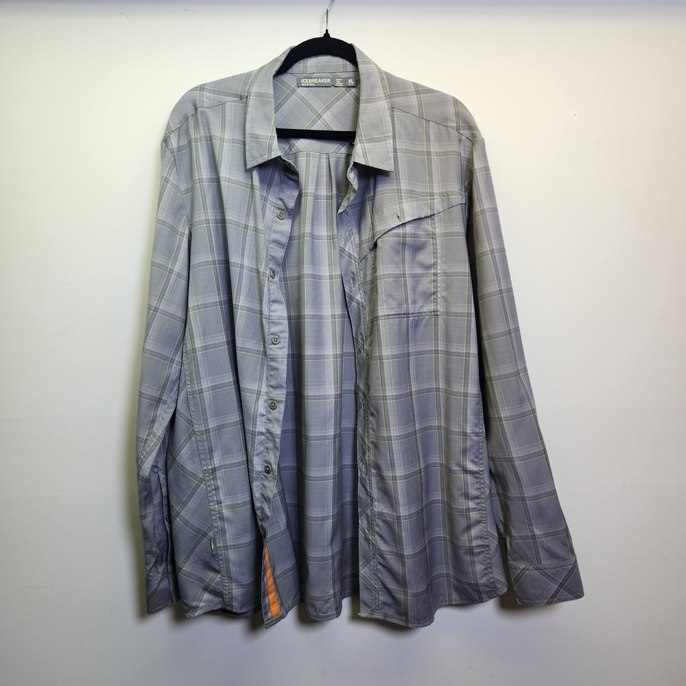 Icebreaker Compass Long Sleeve Merino Wool Button Down Shirt XL Layer Gorpcore